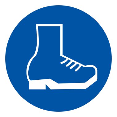 Güvenli Ayakkabı Sembol İşareti, Vektör İllüzyonu, Beyaz Arkaplan Etiketinde İzole Edilmiş. EPS10