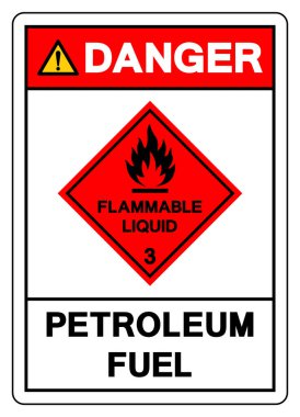 Tehlike Petrol Sembolü İşareti, Vektör İllüstrasyonu, Beyaz Arkaplanda İzolasyon, Etiket. EPS10