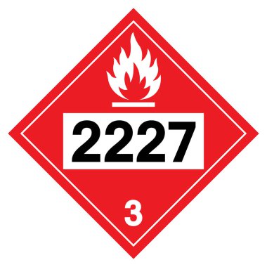 UN2227 Yanıcı Sıvı Sembol İşareti, Vektör İllüstrasyonu, Beyaz Arkaplanda İzole EPS10