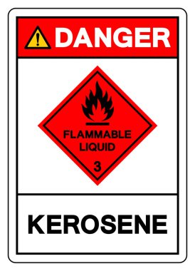 Tehlike Gazyağı Sembol İşareti, Vektör İllüzyonu, Beyaz Arkaplanda İzolasyon, Etiket. EPS10