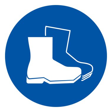 Güvenli Ayakkabı Sembol İşareti, Vektör İllüzyonu, Beyaz Arkaplan Etiketinde İzole Edilmiş. EPS10