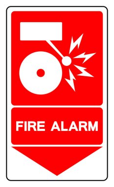 Yangın Alarmı Sembol İşareti, Vektör İllüzyonu, Beyaz Arkaplan Etiketinde İzole Edin. EPS10