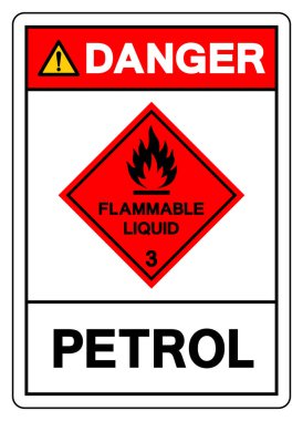 Tehlike Petrol Sembolü İşareti, Vektör İllüzyonu, Beyaz Arkaplanda İzole Edilme, Etiket. EPS10