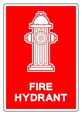 Yangın musluğu sembolü işareti, vektör illüstrasyonu, beyaz arka plan etiketinde izole etme. EPS10