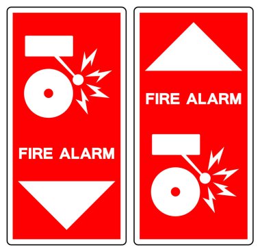 Yangın Alarmı Sembol İşareti, Vektör İllüzyonu, Beyaz Arkaplan Etiketinde İzole Edin. EPS10