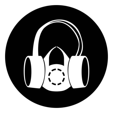 Solunum Koruyucu Sembol İşareti, Vektör İllüstrasyonu, Beyaz Arkaplan Laboratuvarında İzole Edilmiş. EPS10