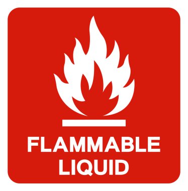 Yanıcı Sıvı Sembol İşareti, Vektör İllüstrasyonu, Beyaz Arkaplan Etiketinde İzole EPS10