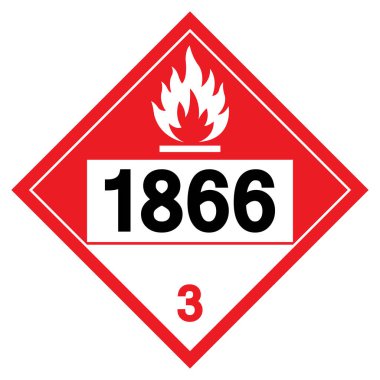 Resin Çözümü NOS UN1866 Sembol İşareti, Vektör İllüstrasyonu, Beyaz Arkaplanda İzolasyon, Etiket .EPS10