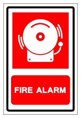 Yangın Alarm Sembolü İşareti, Vektör İllüstrasyonu, Beyaz Arkaplan Etiketinde Tecrit. EPS10