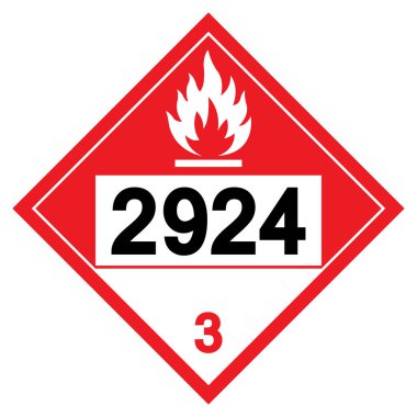 Yanıcı Sıvı Aşındırıcı NOS UN2924 Sembol İşareti, Vektör İllüstrasyonu, Beyaz Arkaplanda İzolasyon, Etiket .EPS10