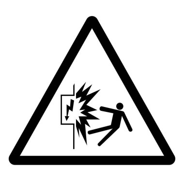 Elektrik Sembol İşareti ile Uyarı Teması, Vektör İllüstrasyonu, Beyaz Arkaplan Etiketinde İzole Edin. EPS10