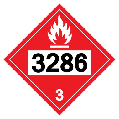 UN3286 Yanıcı Sıvı Sembol İşareti, Vektör İllüstrasyonu, Beyaz Arkaplanda Tecrit, Etiket .EPS10