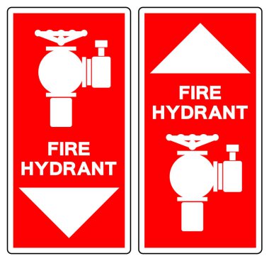 Yangın musluğu sembolü işareti, vektör illüstrasyonu, Beyaz Arkaplan Etiketinde tecrit. EPS10