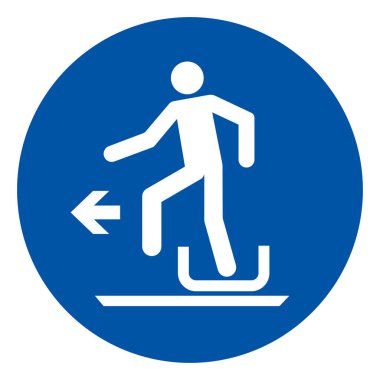 Toboggan 'dan Sol Sembol İşaretine, Vektör İlülasyonu, Beyaz Arkaplan Etiketinde İzole Edilmiştir. EPS10