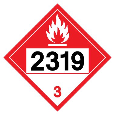 Yanıcı Sıvı NOS UN2319 Sembol İşareti, Vektör İllüstrasyonu, Beyaz Arkaplanda İzolasyon, Etiket .EPS10