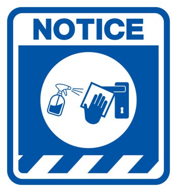 Temiz Yüksek Dokunmatik Yüzey İşaretinin Düzenli Önlenmesi, Vektör İllüstrasyonu, Beyaz Arka plan Etiketinde İzole EPS10