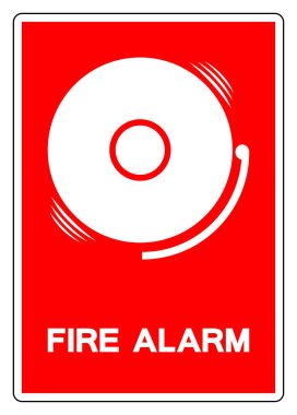 Yangın Alarmı Sembol İşareti, Vektör İllüzyonu, Beyaz Arkaplan Etiketinde İzole Edin. EPS10