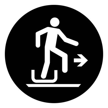 Toboggan 'dan Sağdaki Sembol İşaretine, Vektör İlülasyonu, Beyaz Arkaplan Etiketinde İzole Edilmiştir. EPS10