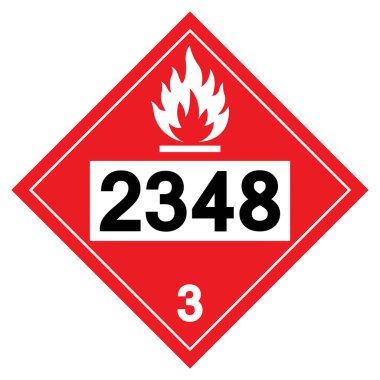 UN2348 Yanıcı Sıvı Sembol İşareti, Vektör İllüstrasyonu, Beyaz Arkaplanda Tecrit, Etiket .EPS10