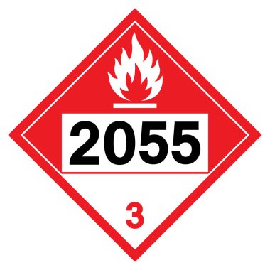 Styrene monomer NOS UN2055 Sembol İşareti, Vektör İllüstrasyonu, Beyaz Arkaplanda Tecrit, Etiket .EPS10