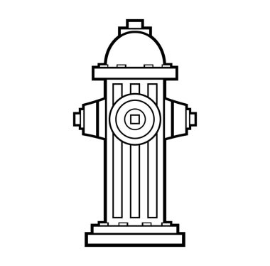 Yangın musluğu siyah simgesi, vektör illüstrasyonu, beyaz arka plan etiketinde tecrit. EPS10