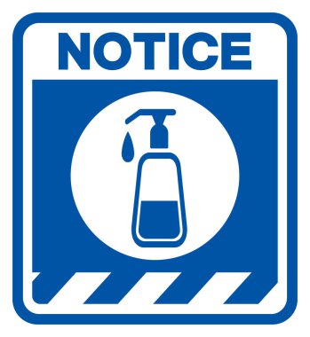 Elinizi Dezenfektan Sabun Sembol İşareti, Vektör İllüzyonu, Beyaz Arkaplan Etiketinde İzole Edin. EPS10