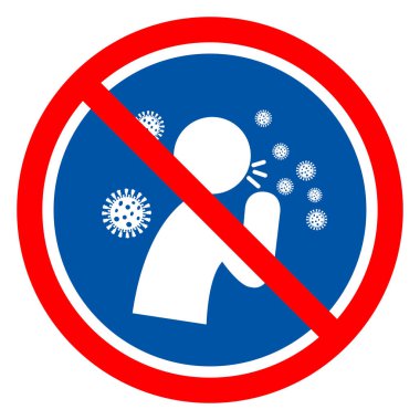 Yeni Öksürük Semptomları Covid-19 Sembol İşareti, Vektör İllüstrasyonu, Beyaz Arkaplan Laboratuvarında İzole EPS10.