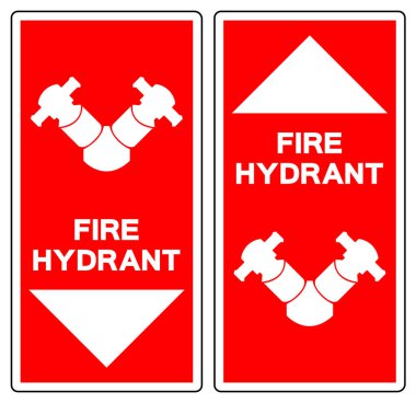 Yangın musluğu sembolü işareti, vektör illüstrasyonu, beyaz arka plan etiketinde izole etme. EPS10