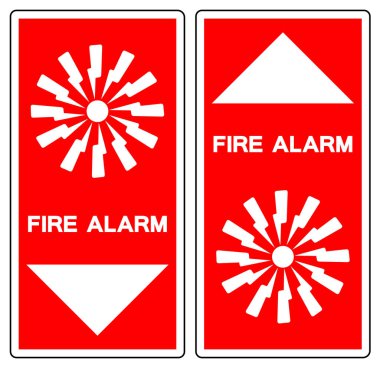 Yangın Alarmı Sembol İşareti, Vektör İllüzyonu, Beyaz Arkaplan Etiketinde İzole Edin. EPS10