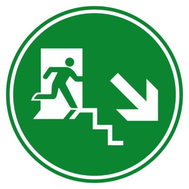 Merdiven İniş Sembolü İşareti, Vektör İllüzyonu, Beyaz Arkaplan Etiketinde İzole Edilme. EPS10