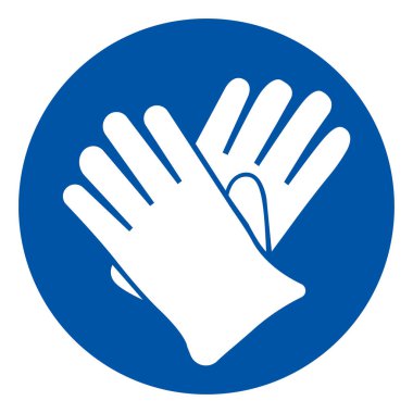 Lastik Eldiven Koruma Sembol İşareti, Vektör İllüstrasyonu, Beyaz Arkaplan Etiketinde İzole Edin. EPS10