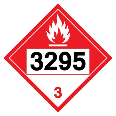 Yanıcı Sıvı NOS UN3295 Sembol İşareti, Vektör İllüstrasyonu, Beyaz Arkaplanda İzole Edilme, Etiket. EPS10