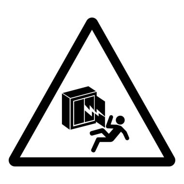 Elektrik çarpması Tehlike Sembol İşareti, Vektör İllüzyonu, Beyaz Arkaplan Etiketinde İzole Edilme. EPS10