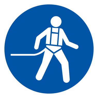 Güvenlik Koşumu Sembol İşareti, Vektör İllüstrasyonu, Beyaz Arkaplan Etiketinde İzole Edildi. EPS10