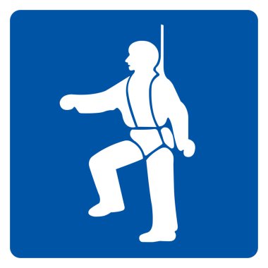 Güvenlik Koşumu Sembol İşareti, Vektör İllüstrasyonu, Beyaz Arkaplan Laboratuvarında İzole Edilmeli. EPS10