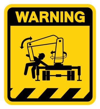 Taşıma Makinesi Uyarı İşareti, Vektör İllüzyonu, Beyaz Arkaplan Etiketinde İzole EPS10