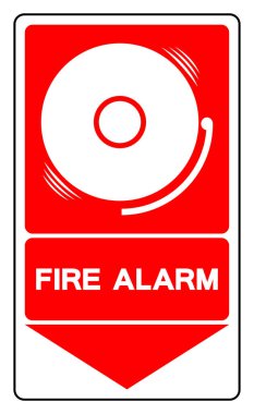 Yangın Alarmı Sembol İşareti, Vektör İllüzyonu, Beyaz Arkaplan Etiketinde İzole Edin. EPS10