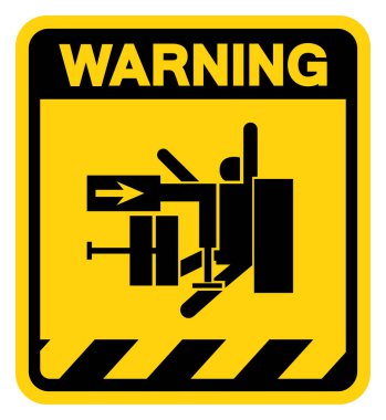 Ezilme Tehlike Uyarı İşareti, Vektör İllüzyonu, Beyaz Arka plan Etiketinde Tecrit. EPS10