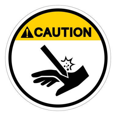 Dikkat Keskin Cisim Sembol İşareti İşareti, Vektör İllüstrasyonu, Beyaz Arkaplan Etiketinde İzole Edilmiş. EPS10