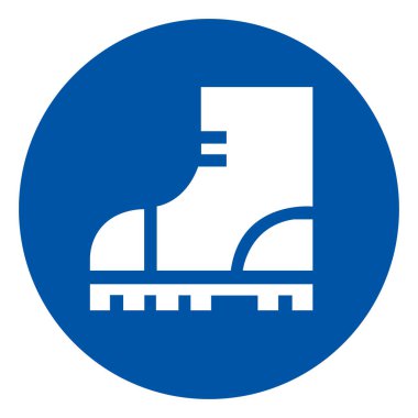 Çelik Ayak Ayakkabıları Sembol İşareti, Vektör İllüzyonu, Beyaz Arkaplan Etiketinde İzole Edilme. EPS10