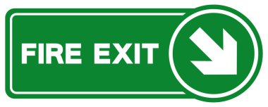 Çıkış Oku Çıkış İşaretini Ateşle, Vektör İllüstrasyonu, Beyaz Arkaplan Etiketinde İzole Et. EPS10