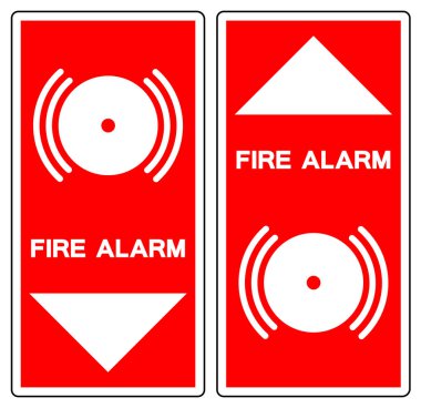 Yangın Alarmı Sembol İşareti, Vektör İllüzyonu, Beyaz Arkaplan Etiketinde İzole Edin. EPS10