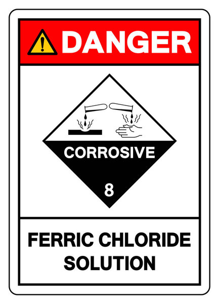 Danger Ferric Chloride Solution Symbol Sign, Vector Illustration, Isolate On White Background, Label. EPS10