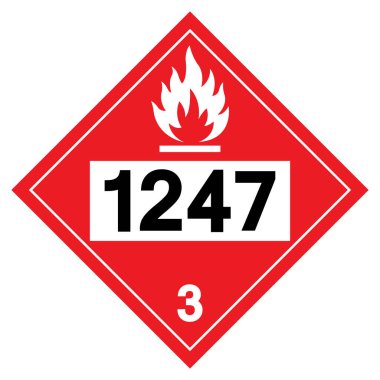 UN1247 Yanıcı Sıvı Sembol İşareti, Vektör İllüstrasyonu, Beyaz Arkaplanda İzolasyon, Etiket .EPS10