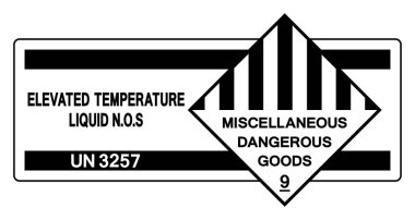 Yüksek Sıcaklık Sıcaklığı Sıcaklığı BM 3257 Sembol İşareti, Vektör İllüstrasyonu, Beyaz Arkaplan İzolasyonu, Etiket. EPS10