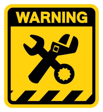 Araç Alanı Uyarı İşareti, Vektör İllüzyonu, Beyaz Arkaplan Etiketinde Tecrit. EPS10