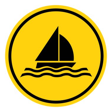 Yelkenli Sembol İşareti, Vektör İllüzyonu, Beyaz Arkaplan Etiketinde Tecrit. EPS10