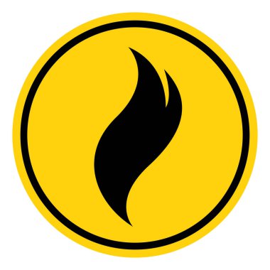 Yanıcı Sembol İşareti, Vektör İllüzyonu, Beyaz Arkaplan Etiketinde İzole EPS10.