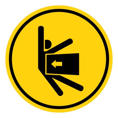 Yan Sembol İşaretinden Vücut Çarpma Gücü, Vektör İllüstrasyonu, Beyaz Arkaplan Etiketinde Tecrit. EPS10