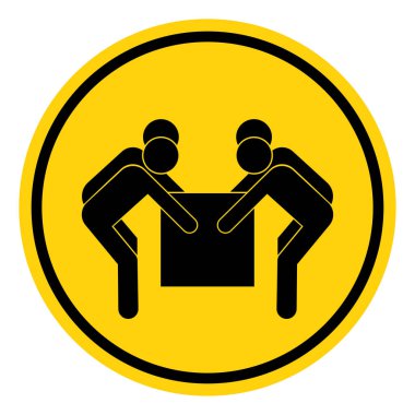 Dört Kişiyi Kaldırma Sembolü İşareti, Vektör İllüzyonu, Beyaz Arkaplan Etiketinde İzole Et. EPS10